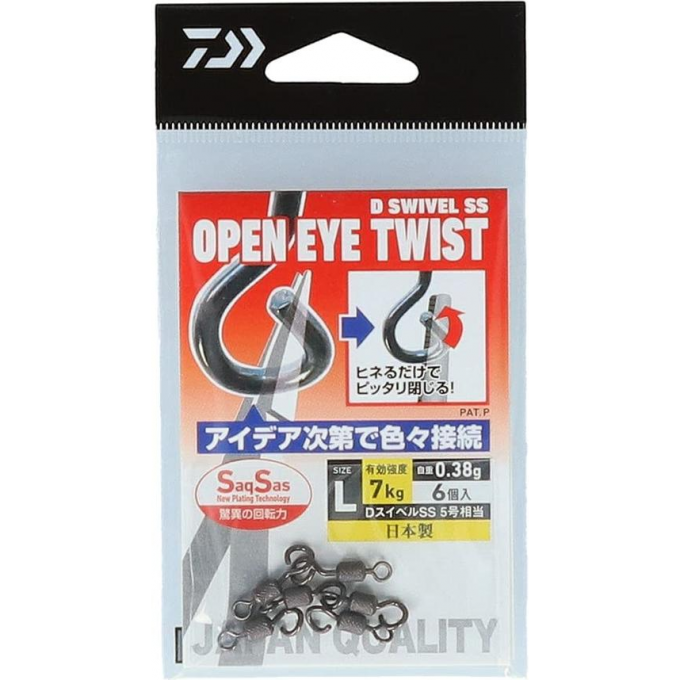 Вертлюжки DAIWA D SWIVEL SS OPEN EYE TWIST L 07346973 Вертлюжки DAIWA D SWIVEL SS OPEN EYE TWIST L 07346973